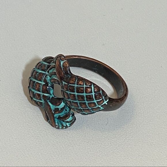 Pineapple Patina Bronze Open Adjustable Ring - Picture 3 of 6